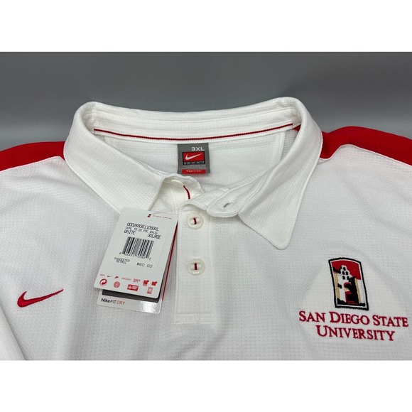 NWT Nike Dri Fit San Diego State University Mens Polo Size 3XL MSRP 60 - Picture 3 of 7